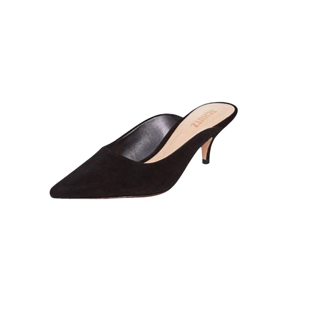 Schutz Keillor kitten heel mules black sz 7